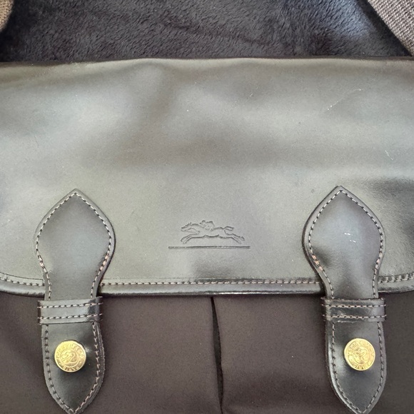 Longchamp Brown Leather/Nylon Messenger Bag in Coffee Brown - Picture 4 of 4